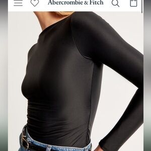 Abercrombie and Fitch soft matte ruched bodysuit